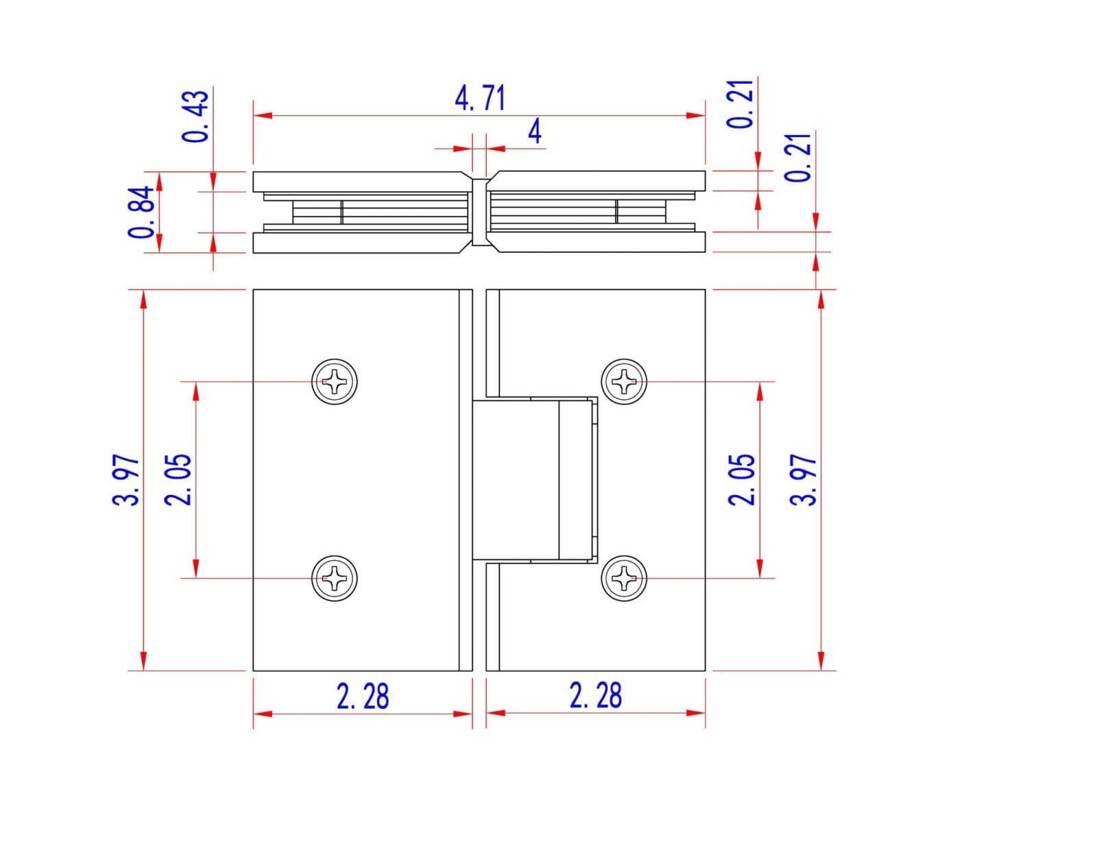 Rockwell Security Rockwell Elegance Heavy Duty 180 degree Glass to Glass Shower Hinge HSHDL180LUS10B