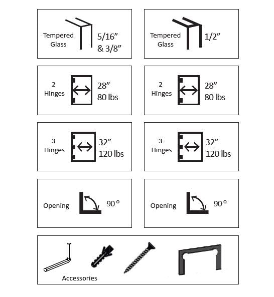 Rockwell Security Rockwell Offset Square Corner Shower Hinge for heavy tempered Glass Shower Doors M - 039US10B - 0