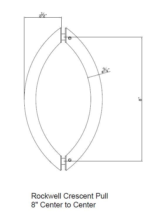 Rockwell Security Crescent Type 8″ Back to Back Handle Pull SDH - CR8 - PS