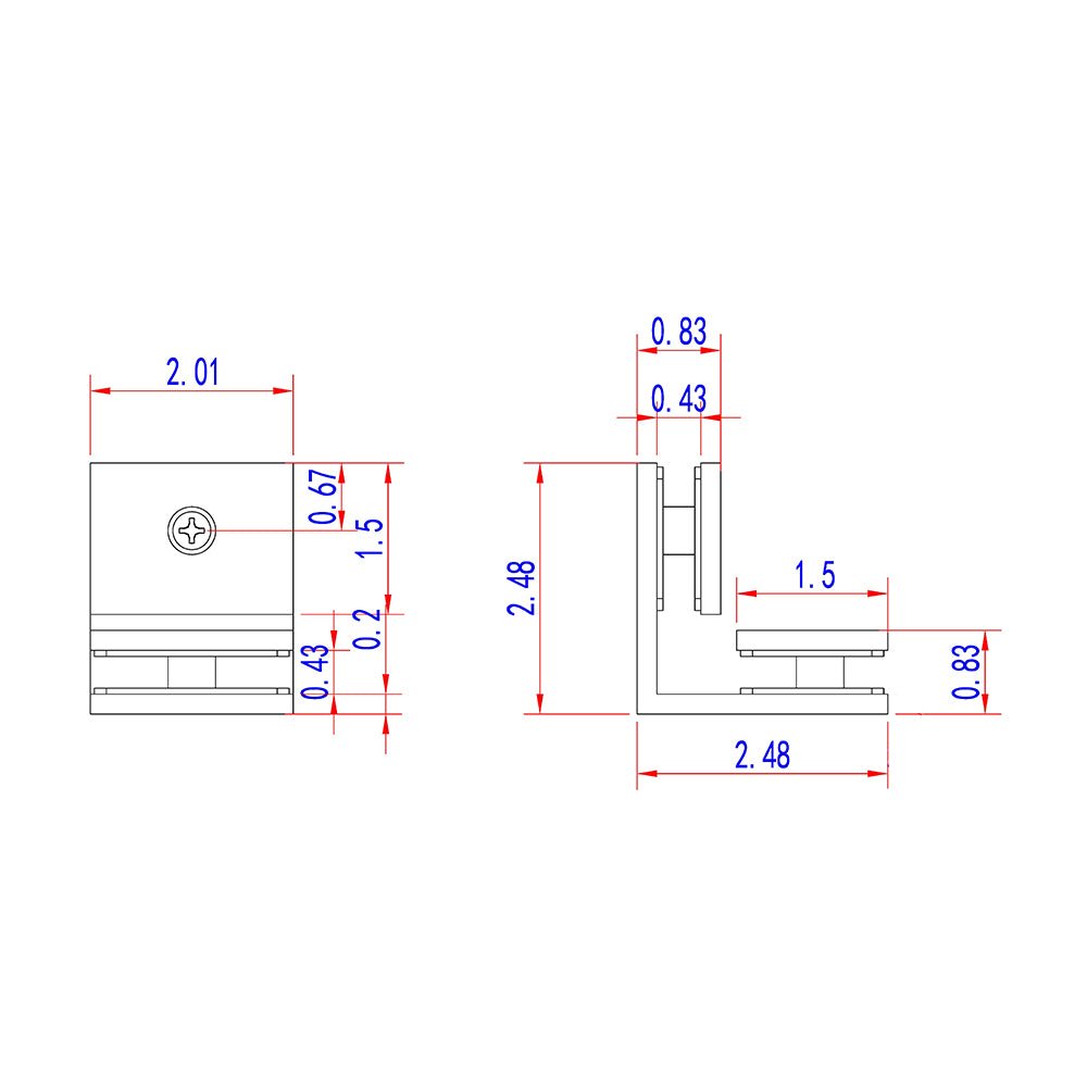 Rockwell Security Rockwell Square 90° Glass to Glass Clamp SDGQ90CP