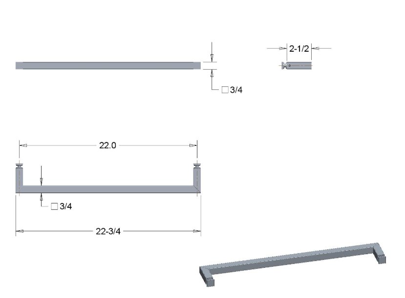 Rockwell Security Rockwell Square Corner Single Side Towel Bar for Glass Shower Doors SDPSQT28PS