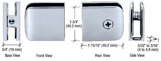 CRL Roman Series Fixed Panel U - Clamp R0M79BN