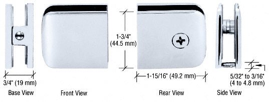 CRL Roman Series Fixed Panel U - Clamp R0M79CH