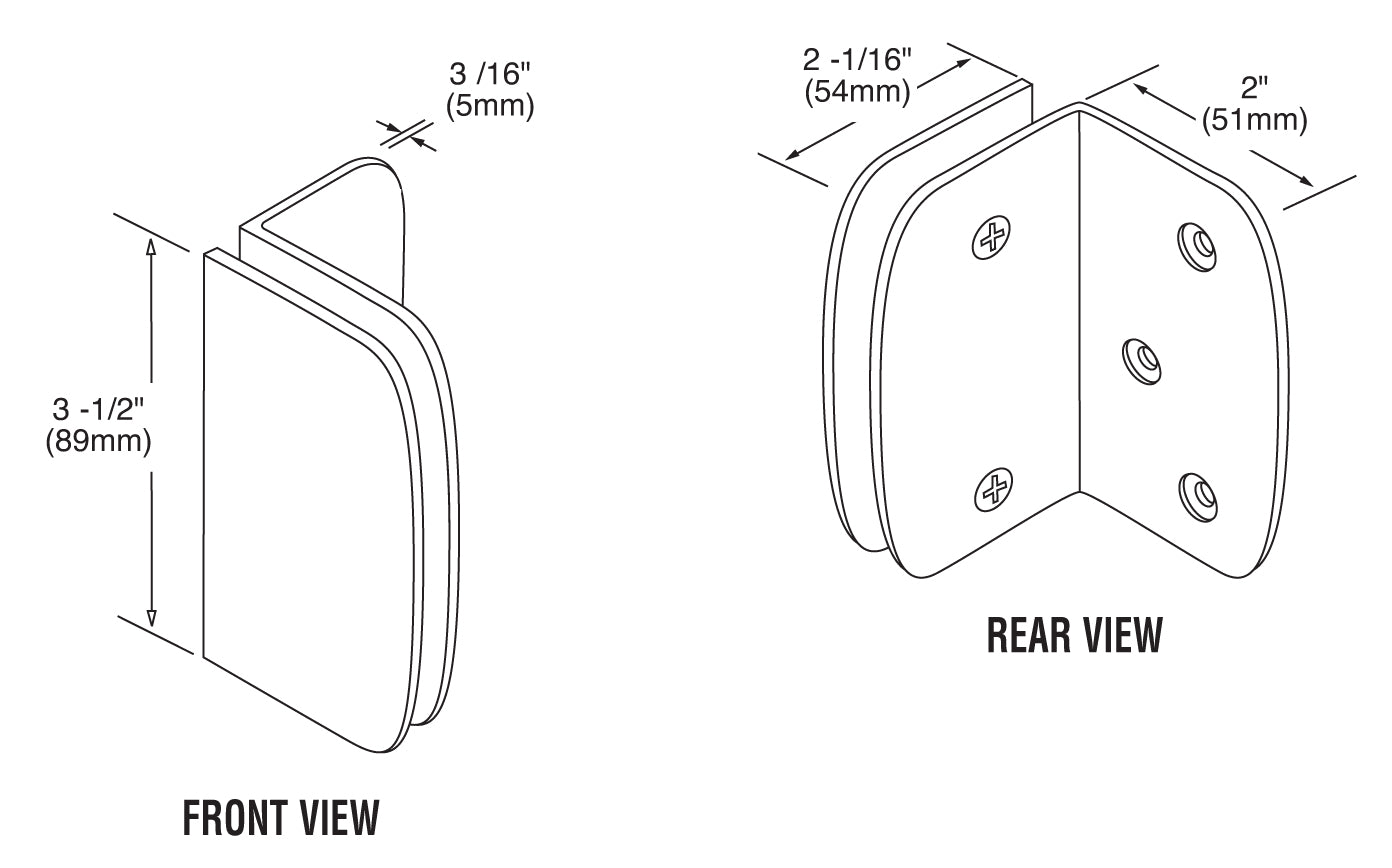 CRL Roman Series Wall Mount Bracket R090SBN