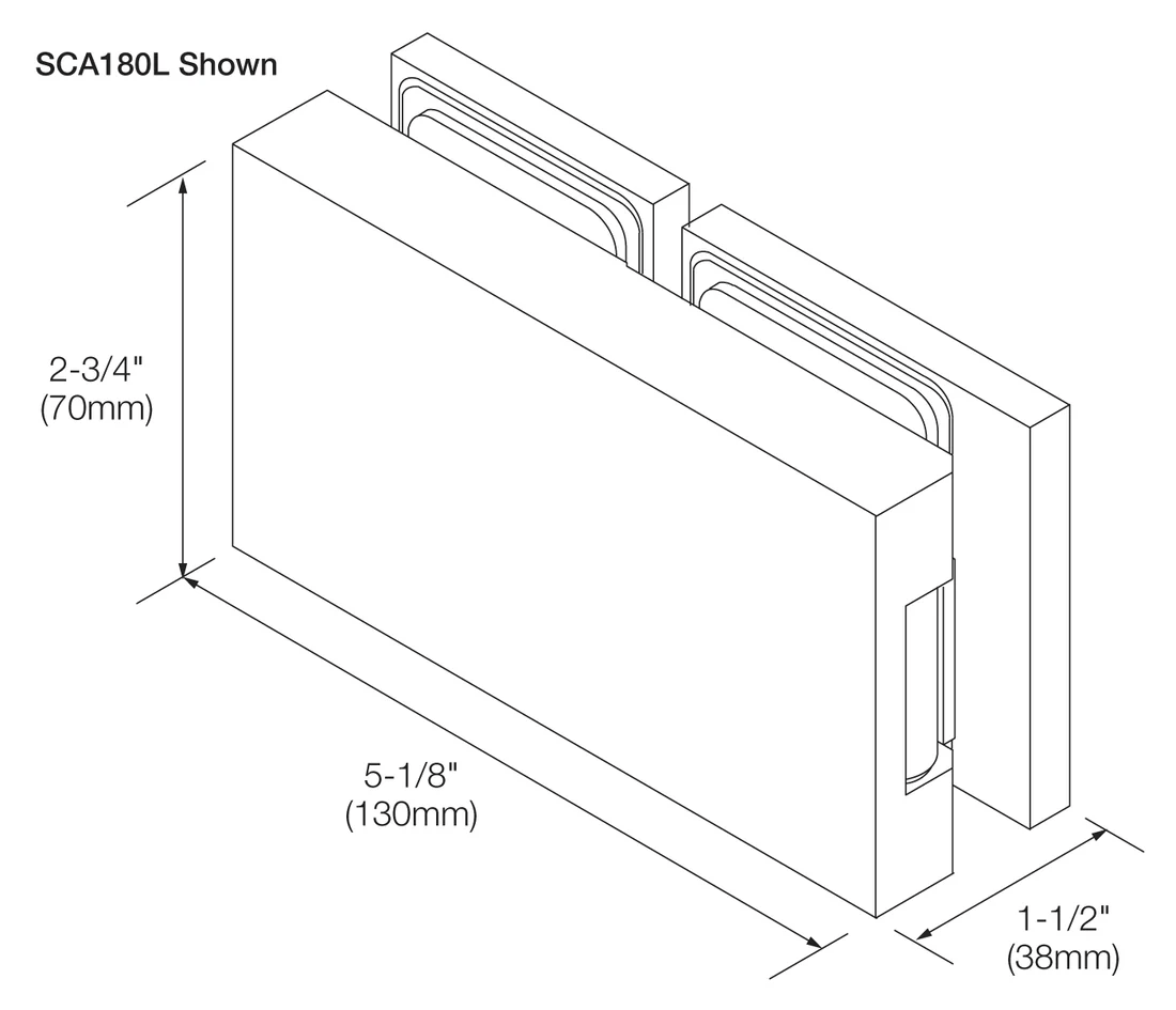 CRL Scala Glass - to - Glass 180 Degree Right Hand Hinge SCA180RBN