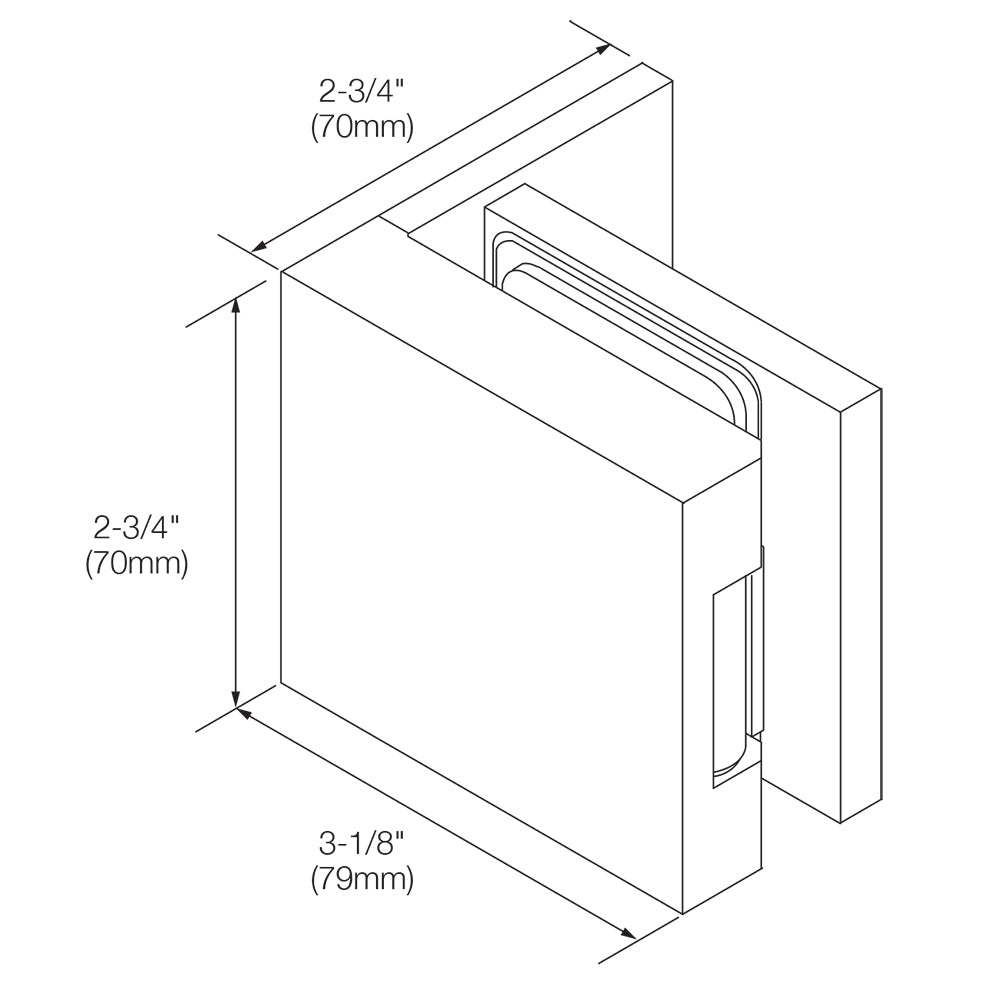 CRL Scala Wall Mount Left Hand Hinge SCA044LBN