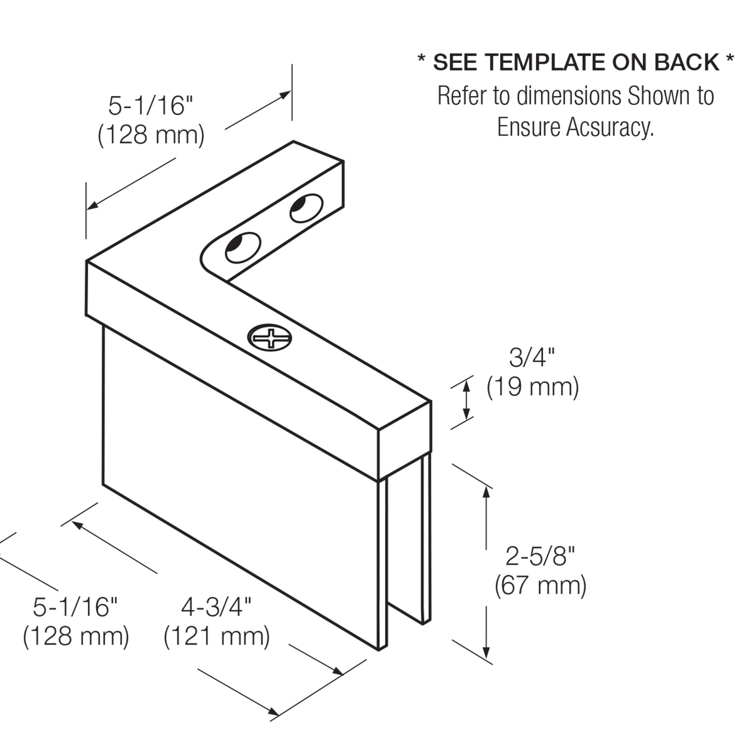 CRL Senior Cardiff Wall Mount Offset Back Plate Hinge SRCAR05R0RB