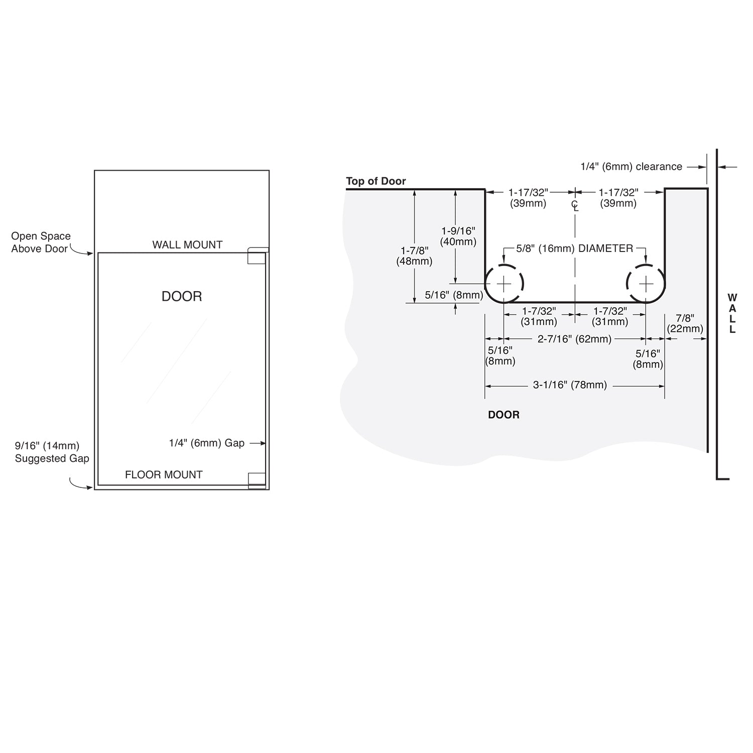 CRL Senior Cardiff Wall Mount Offset Back Plate Hinge SRCAR05R0RB