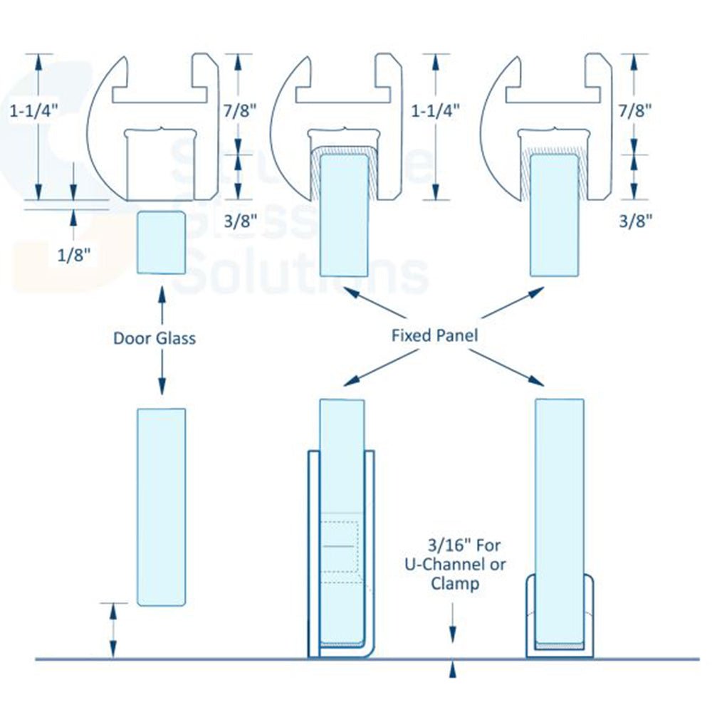 Structure Glass Solutions Shower Door Header 144" (12ft) SG - 12144 - Brushed Nickel