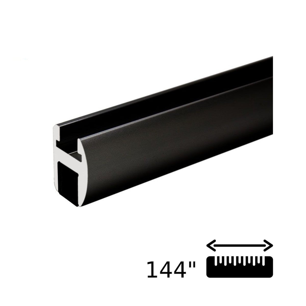 Structure Glass Solutions Shower Door Header 144" (12ft) SG - 12144 - ORB - Matte Black