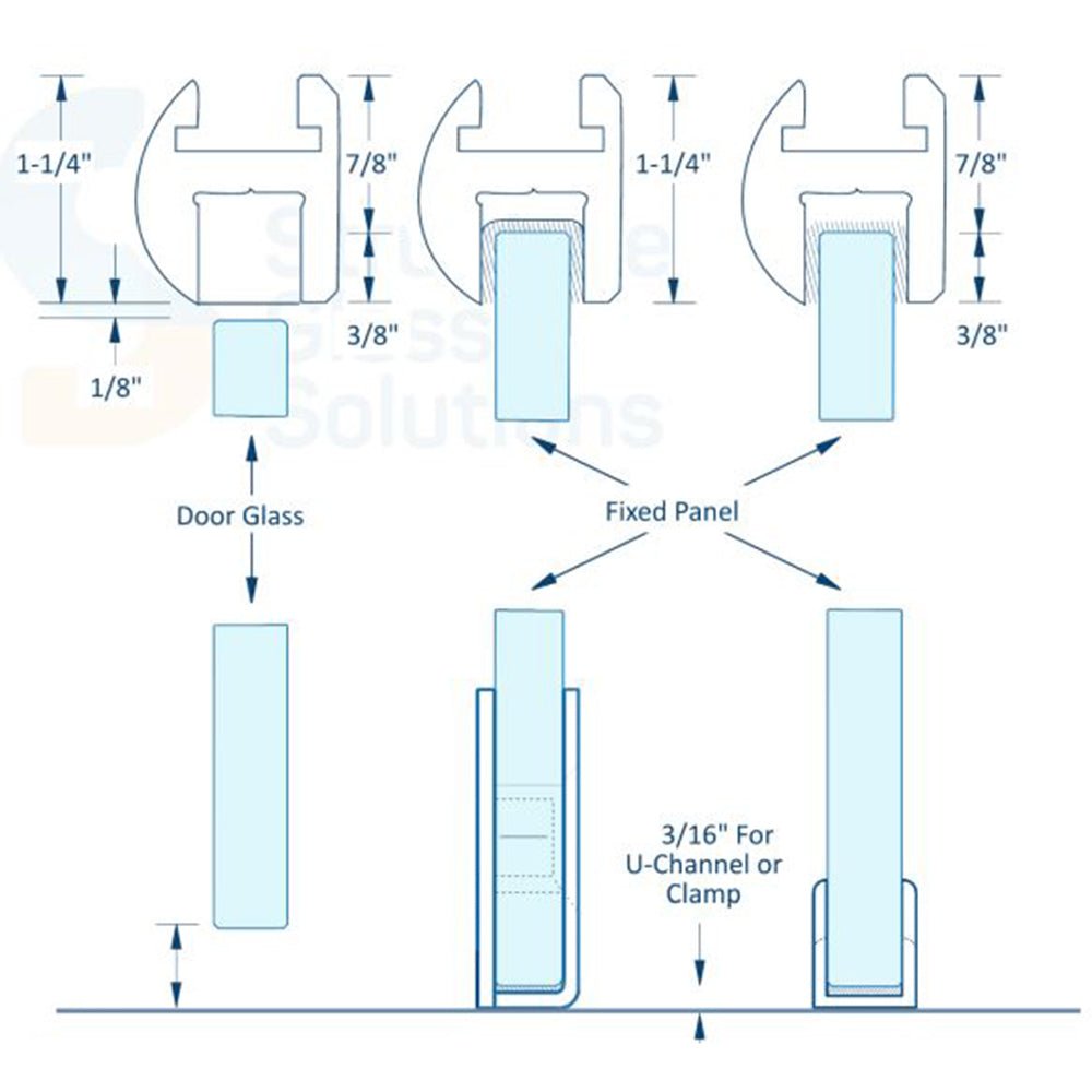 Structure Glass Solutions Shower Door Header 95" SG - 100 - Brushed Nickel