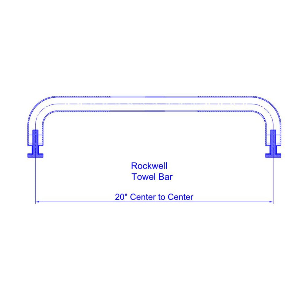 Rockwell Security Single Side Shower Door Towel Bar without Metal Washers SDP3/4X20PS