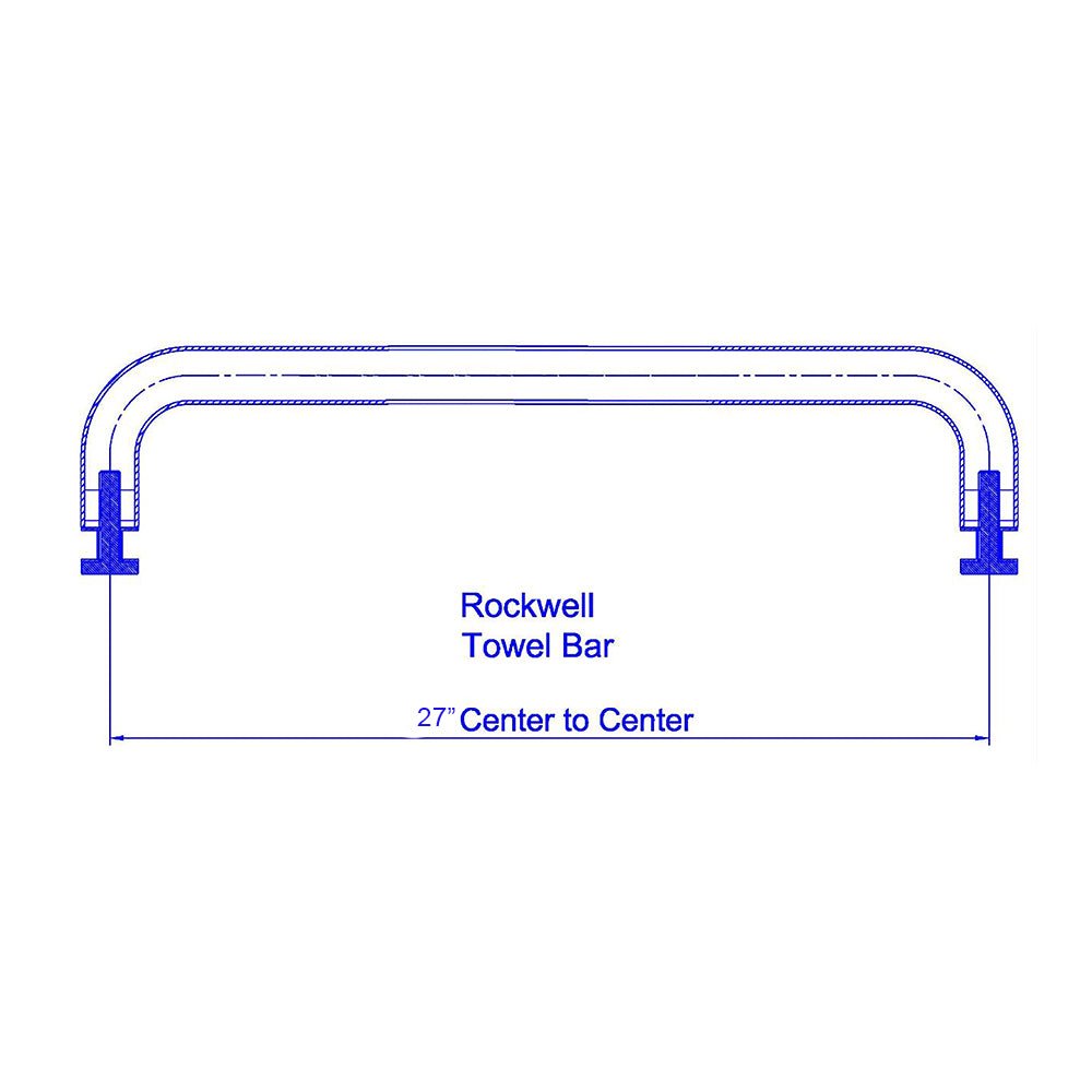 Rockwell Security Single Side Shower Door Towel Bar without Metal Washers SDP3/4X20PS