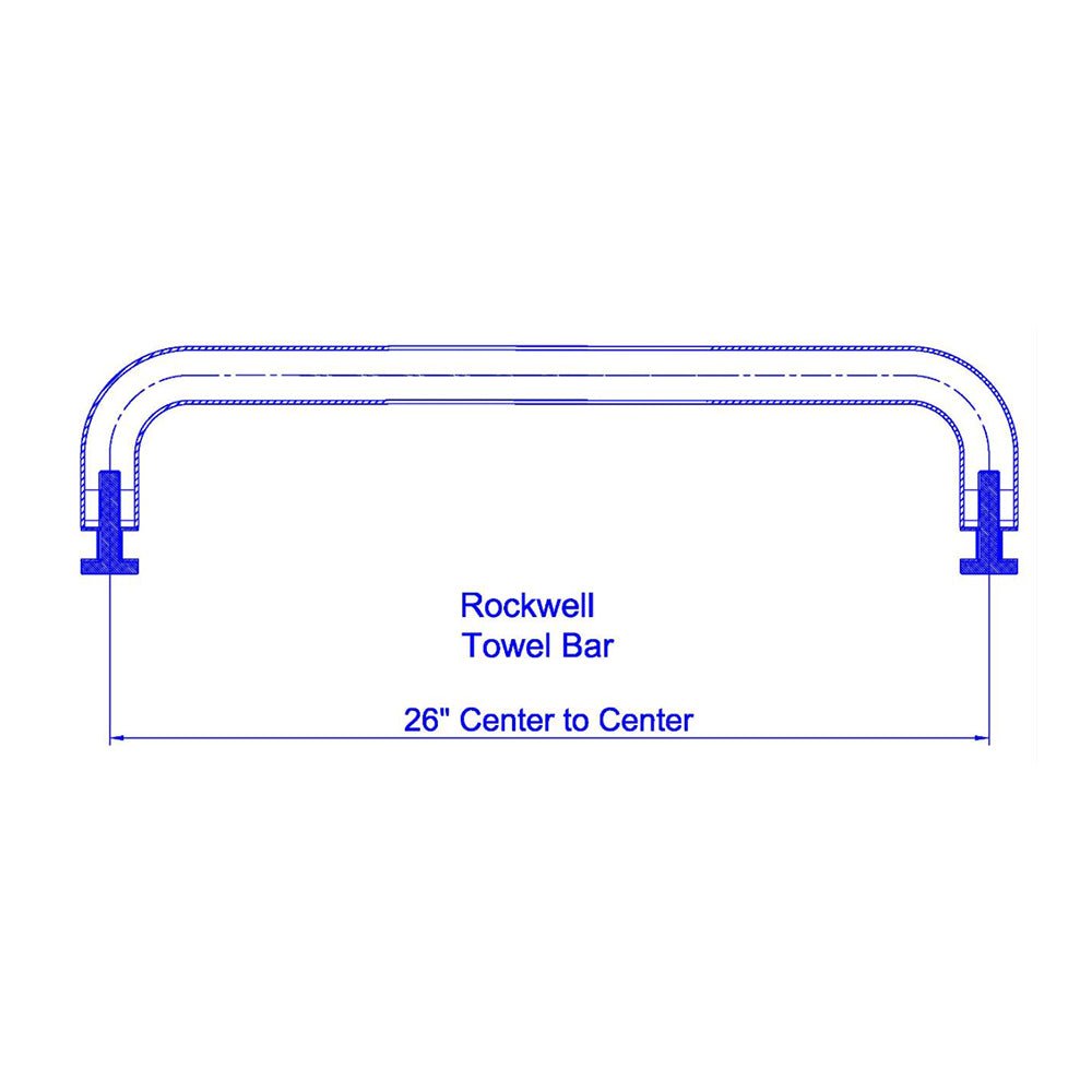 Rockwell Security Single Side Shower Door Towel Bar without Metal Washers SDP3/4X20PS