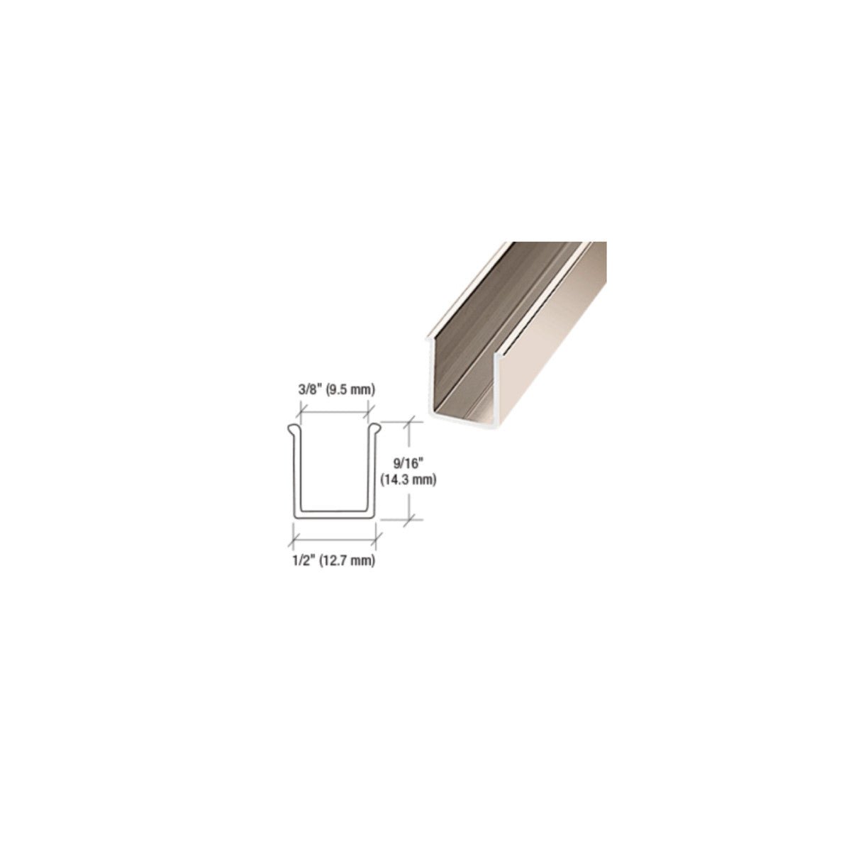 Structure Glass Solutions Snap - in Filler - 72" Long SG - 101 - Brushed Nickel