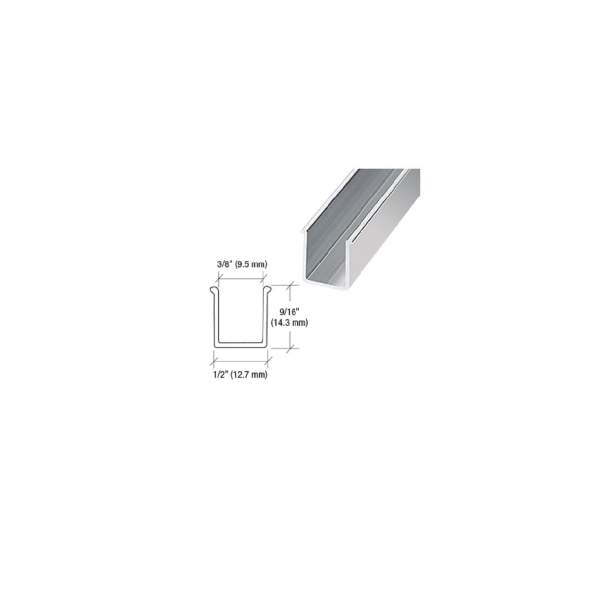 Structure Glass Solutions Snap - in Filler - 72" Long SG - 101 - Chrome