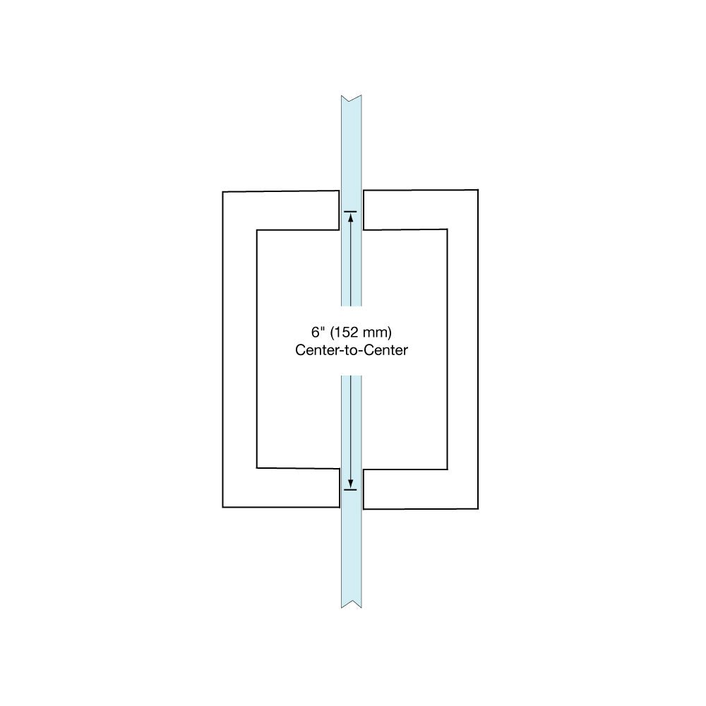 CRL SQ Series Square Tubing Back - to - Back Pull Handle SQ6X6BN