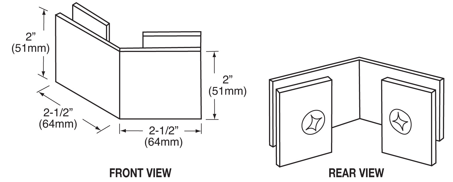 CRL Square 135 Degree Glass - to - Glass Clamp SGC1350RB