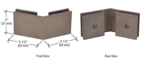 CRL Square 135 Degree Glass - to - Glass Clamp SGC1350RB