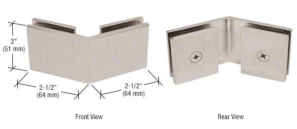 CRL Square 135 Degree Glass - to - Glass Clamp SGC135BN