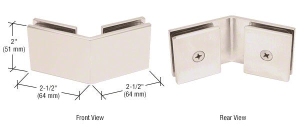 CRL Square 135 Degree Glass - to - Glass Clamp SGC135PN