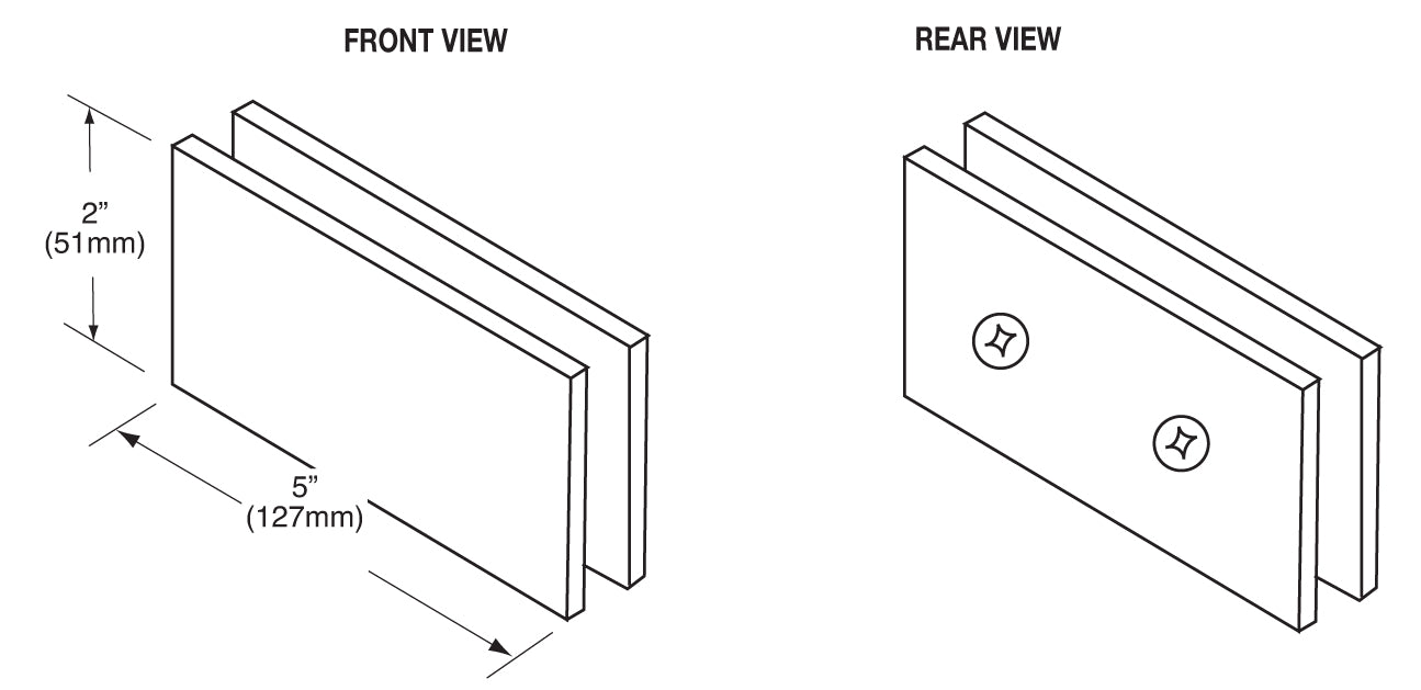 CRL Square 180 Degree Glass - to - Glass Clamp SGC1800RB