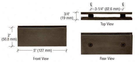 CRL Square 180 Degree Glass - to - Glass Clamp SGC180BBRZ