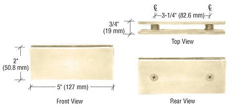 CRL Square 180 Degree Glass - to - Glass Clamp SGC180BR