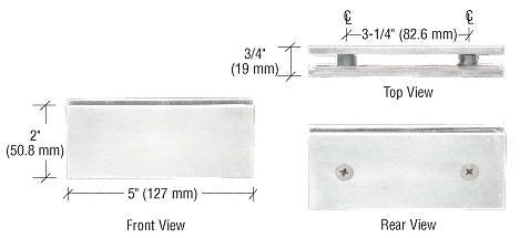 CRL Square 180 Degree Glass - to - Glass Clamp SGC180BSC