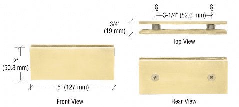 CRL Square 180 Degree Glass - to - Glass Clamp SGC180SB