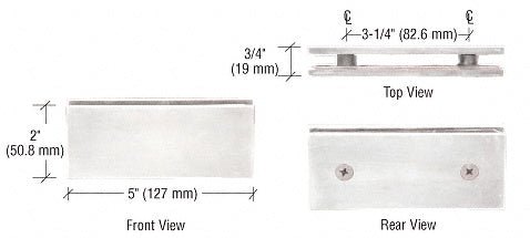 CRL Square 180 Degree Glass - to - Glass Clamp SGC180SC