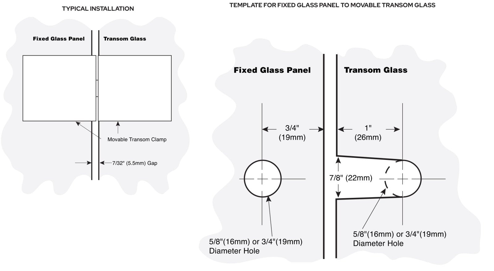 CRL Square 180 Degree Glass - to - Glass Movable Transom Clamp SGC1880RB