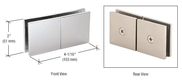 CRL Square 180 Degree Glass - to - Glass Movable Transom Clamp SGC188CH