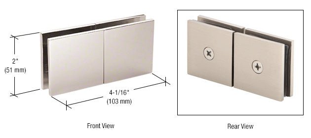 CRL Square 180 Degree Glass - to - Glass Movable Transom Clamp SGC188PN