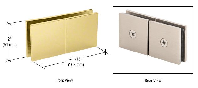 CRL Square 180 Degree Glass - to - Glass Movable Transom Clamp SGC188SB