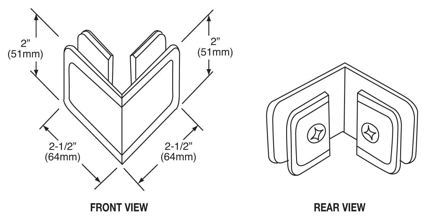 CRL Square 90 Degree Glass - to - Glass Clamp SGC900RB