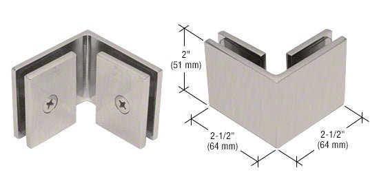 CRL Square 90 Degree Glass - to - Glass Clamp SGC90BN