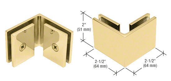 CRL Square 90 Degree Glass - to - Glass Clamp SGC90BR