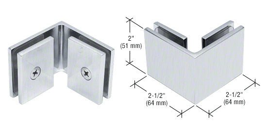 CRL Square 90 Degree Glass - to - Glass Clamp SGC90BSC