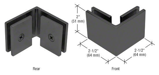 CRL Square 90 Degree Glass - to - Glass Clamp SGC90MBL