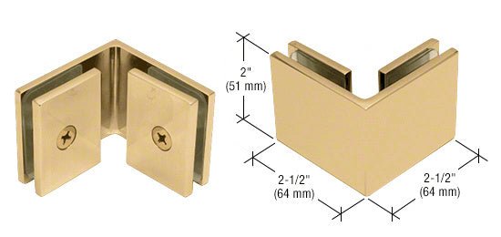 CRL Square 90 Degree Glass - to - Glass Clamp SGC90SB