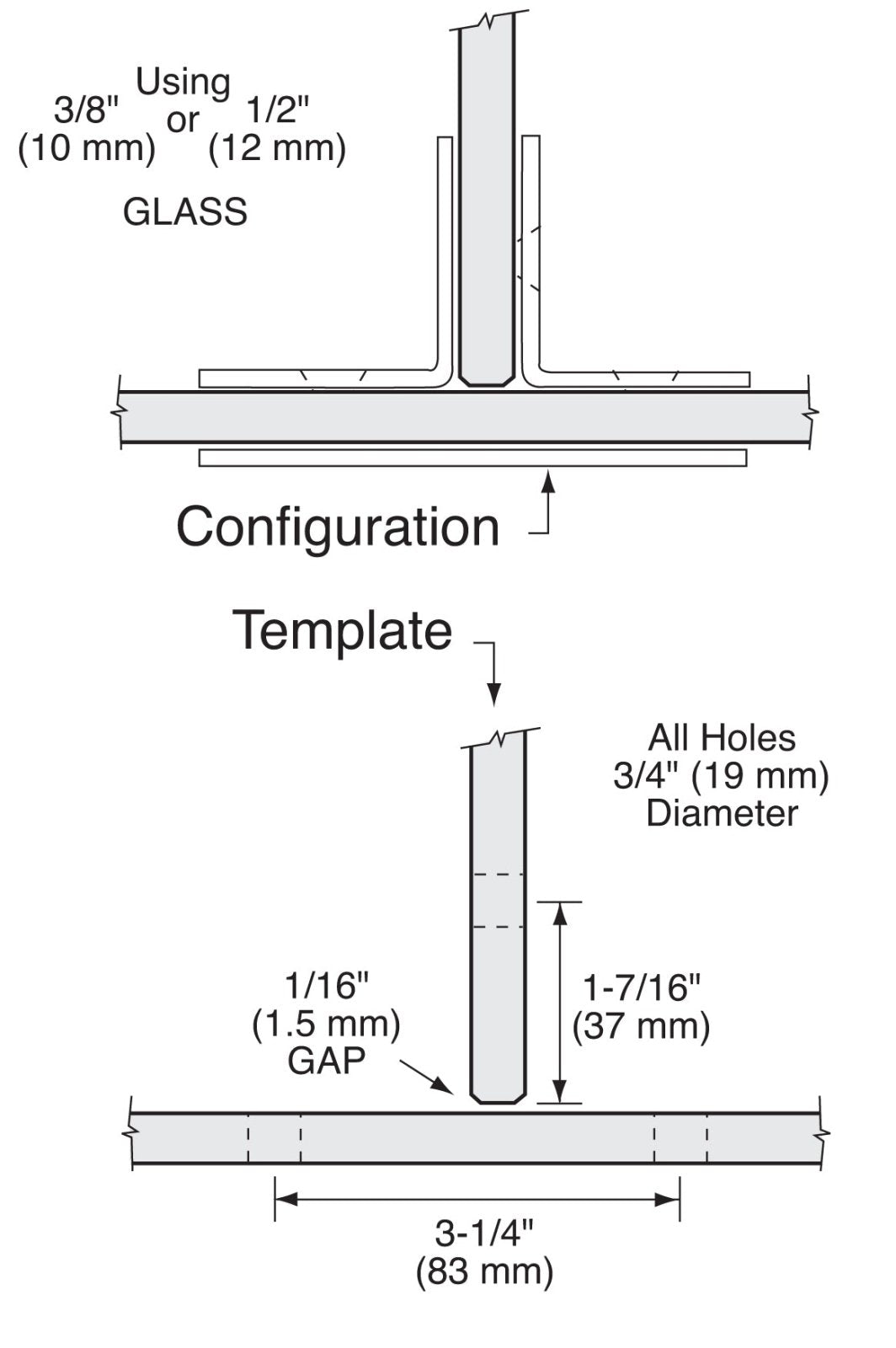 CRL Square 90 Degree Glass - to - Glass T - Juntion Clamp SGC90T0RB