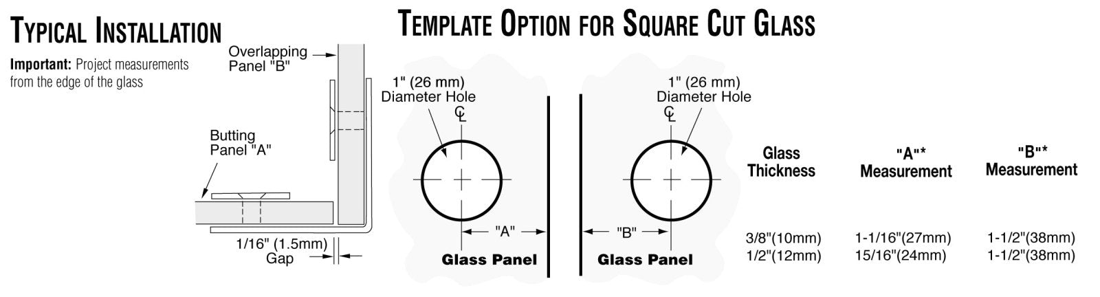 U.S. Horizon Mfg. Square 90 Glass to Glass Clip C90C