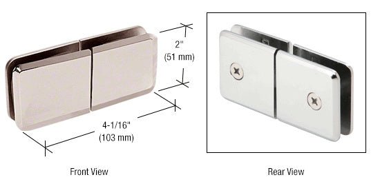 CRL Square Beveled 180º Glass - to - Glass Movable Transom Clamp BGC188PN