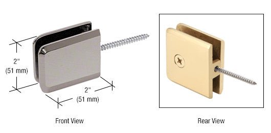 CRL Square Beveled Wall Mount Movable Transom Clamp BGC186BN