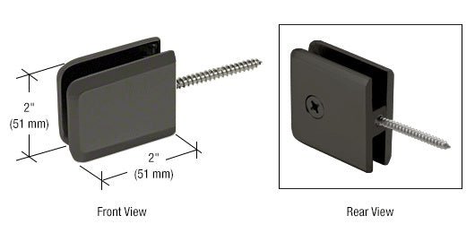 CRL Square Beveled Wall Mount Movable Transom Clamp BGC186MBL