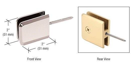 CRL Square Beveled Wall Mount Movable Transom Clamp BGC186PN