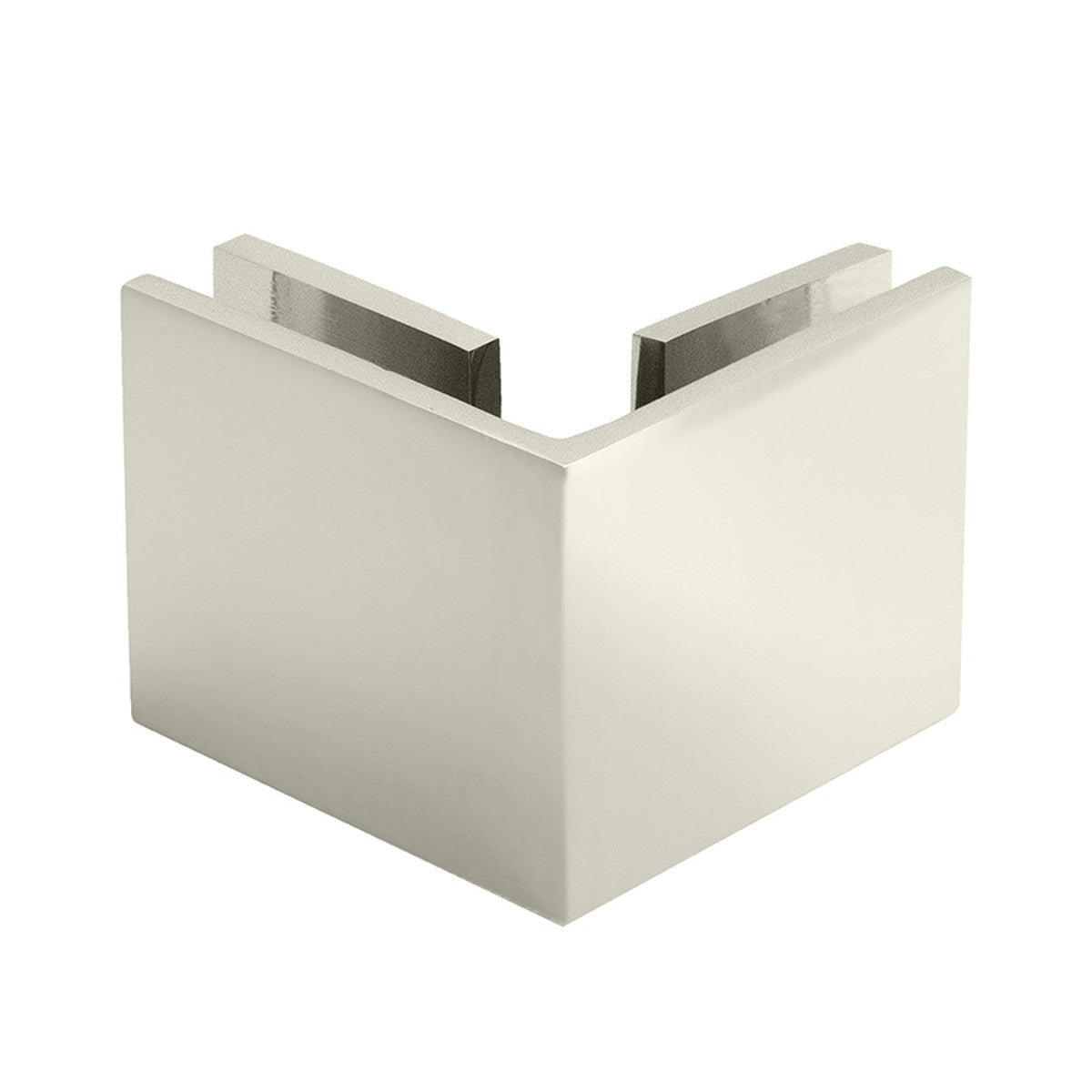 Structure Glass Solutions Square Heavy Duty 90 Degree Glass To Glass Clamp Closed Face GCS - 900CF - Polished Nickel