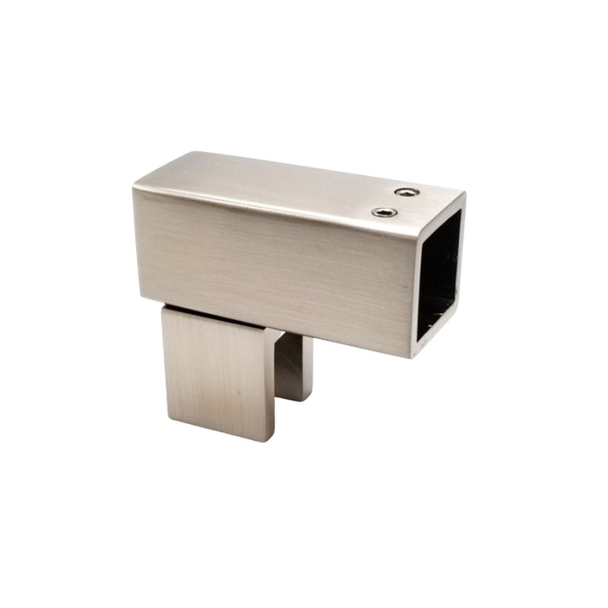 Structure Glass Solutions Square Shower Support Bar Tube to Glass Connector SQ - MA - 10S - Brushed Nickel