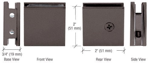 CRL Square Style Notch - in - Glass Fixed Panel U - Clamp SGCU10RB